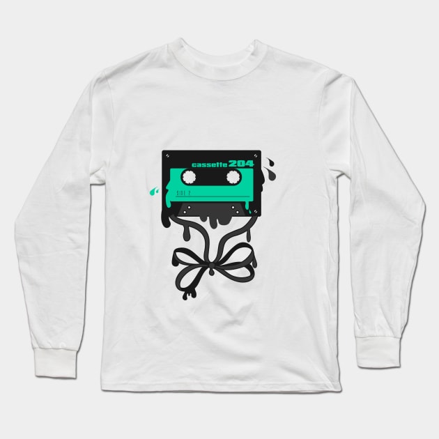 melting cassette shirt,audio cassette,cassette tape,old school,cassette party,retro cassette tape,vintage cassette tape Long Sleeve T-Shirt by theglaze